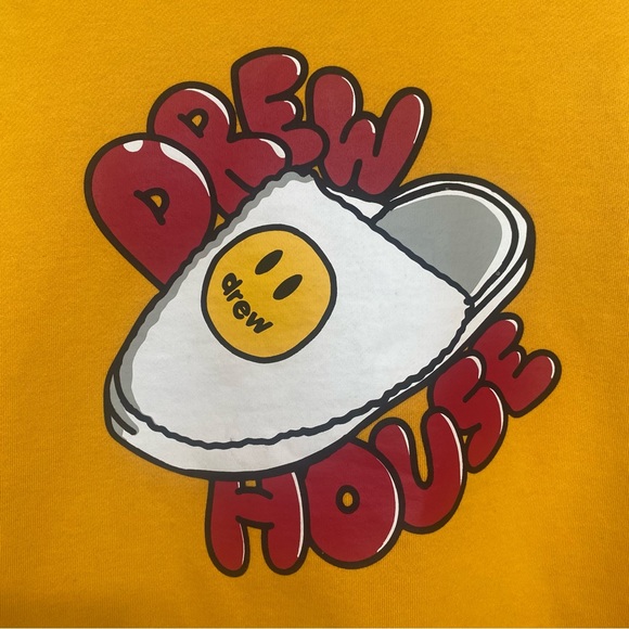 Justin Bieber Drew House Slippers Smiley Hoodie Sz M Yellow - Picture 5 of 11